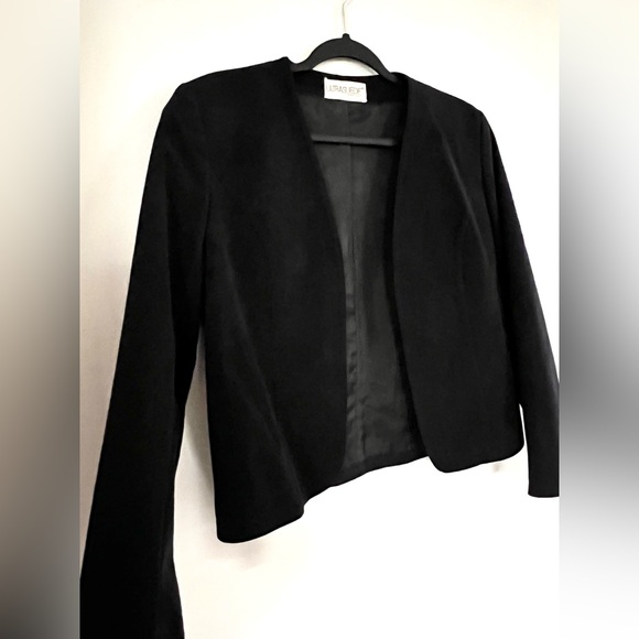✨Vintage✨ 70s Count Romi Ultrasuede Black Blazer Union Label Size 6 - Picture 4 of 14